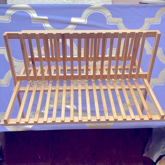 Kitchen Woodentable Top Plate Rack 16 Slot Farmhouse Kitchen Office Organizer Folds Up Poshmark